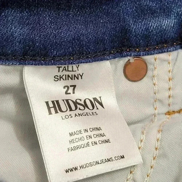 Hudson Tally Skinny Jeans Size 27 Distressed Denim - Picture 6 of 8